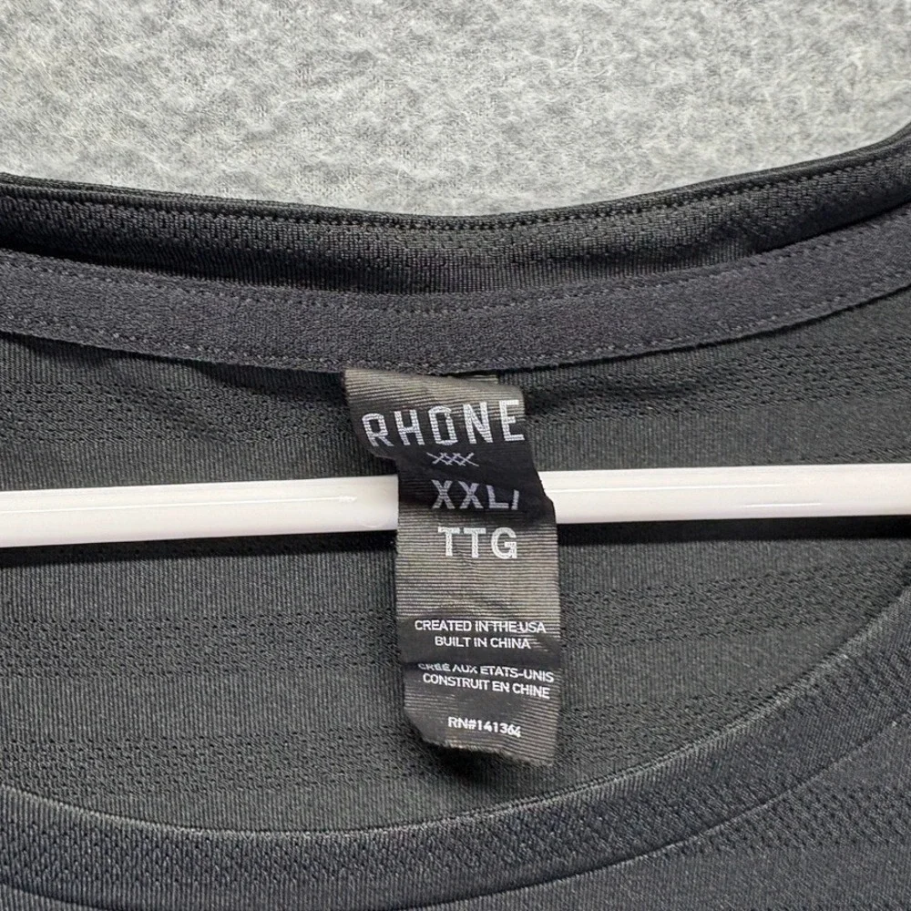 Rhone Shirt Mens 2XL Tee Shirt Black Pullover Long Sleeve‎ Performance Striped